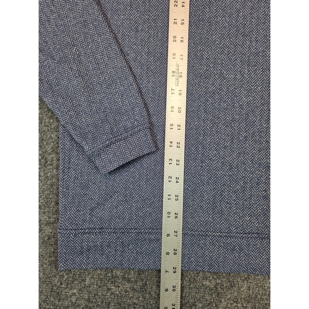 Rhoback Herringbone Quarter Zip Pullover Mens L Blue Performance Stretch - Picture 4 of 7